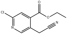 4-Pyridinecarboxylic acid, 2-chloro-5-(cyanomethyl)-, ethyl ester Struktur