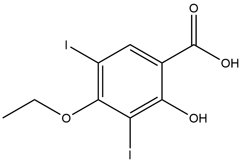 4-Ethoxy-2-hydroxy-3,5-diiodobenzoic acid Structure