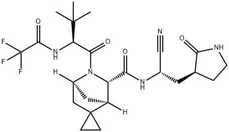 Spiro[2-azabicyclo[2.2.1]heptane-5,1'-cyclopropane]-3-carboxamide, N-[(1S)-1-cyano-2-[(3S)-2-oxo-3-pyrrolidinyl]ethyl]-2-[(2S)-3,3-dimethyl-1-oxo-2-[(2,2,2-trifluoroacetyl)amino]butyl]-, (1S,3S,4R)-|化合物 ATILOTRELVIR