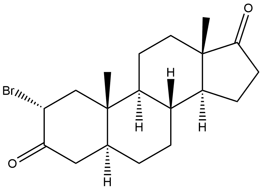 Androstane-3,17-dione, 2-bromo-, (2α,5α)-,28507-01-9,结构式