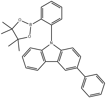 9H-Carbazole, 3-phenyl-9-[2-(4,4,5,5-tetramethyl-1,3,2-dioxaborolan-2-yl)phenyl]- Structure