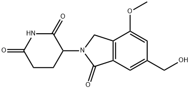 2,6-Piperidinedione, 3-[1,3-dihydro-6-(hydroxymethyl)-4-methoxy-1-oxo-2H-isoindol-2-yl]- Struktur