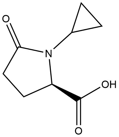 (R)-1-Cyclopropyl-5-oxopyrrolidine-2-carboxylic acid Struktur