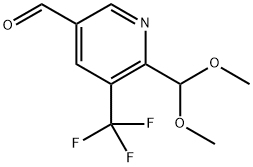3-Pyridinecarboxaldehyde, 6-(dimethoxymethyl)-5-(trifluoromethyl)- Structure