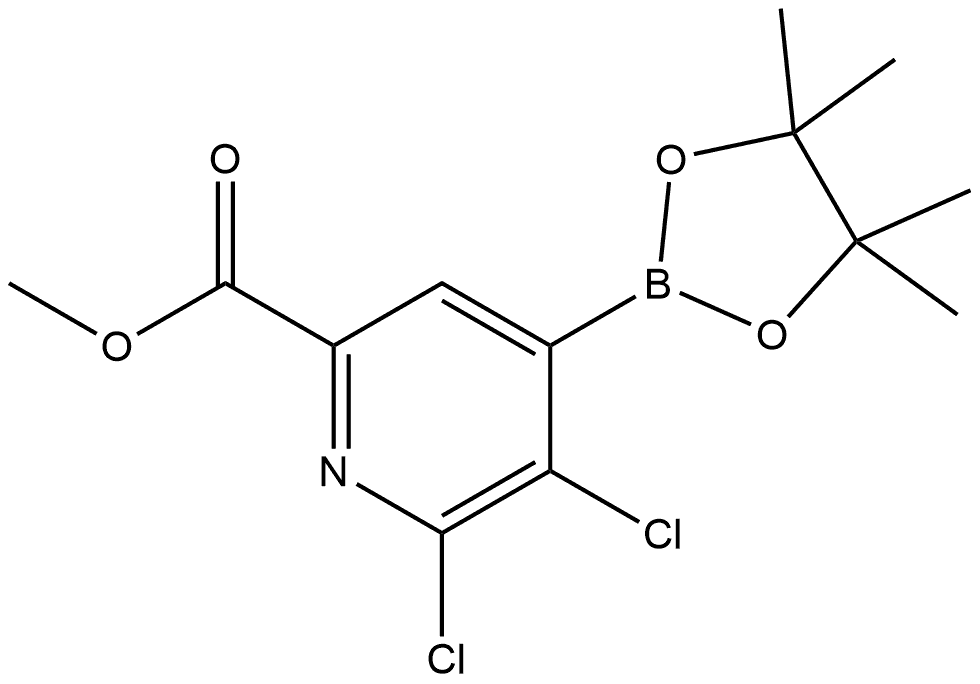 methyl 5,6-dichloro-4-(4,4,5,5-tetramethyl-1,3,2-dioxaborolan-2-yl)picolinate Structure