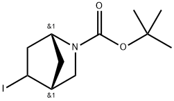 2-Azabicyclo[2.2.1]heptane-2-carboxylic acid, 5-iodo-, 1,1-dimethylethyl ester, (1R,4R)- Struktur