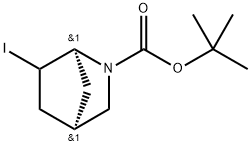 2-Azabicyclo[2.2.1]heptane-2-carboxylic acid, 6-iodo-, 1,1-dimethylethyl ester, (1S,4R)- Struktur