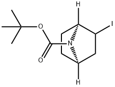 7-Azabicyclo[2.2.1]heptane-7-carboxylic acid, 2-iodo-, 1,1-dimethylethyl ester, (1S,4R)- Struktur