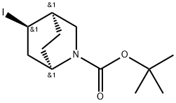 2-Azabicyclo[2.2.2]octane-2-carboxylic acid, 5-iodo-, 1,1-dimethylethyl ester, (1R,4R,5R)- Struktur