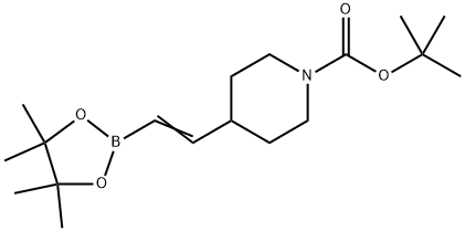 1-Piperidinecarboxylic acid, 4-[2-(4,4,5,5-tetramethyl-1,3,2-dioxaborolan-2-yl)ethenyl]-, 1,1-dimethylethyl ester Struktur