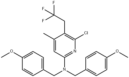6-氯-N-双(4-甲氧基苄基)-4-甲基-5-(2,2,2-三氟乙基)吡啶-2-胺,2852767-00-9,结构式