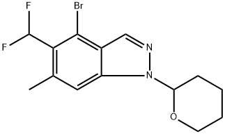 4-溴-5-(二氟甲基)-6-甲基-1-(四氢-2H-吡喃-2-基)-1H-吲唑,2852768-04-6,结构式