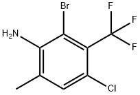 Benzenamine, 2-bromo-4-chloro-6-methyl-3-(trifluoromethyl)- Structure