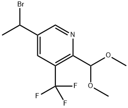 5-(1-溴乙基)-2-(二甲氧基甲基)-3-(三氟甲基)吡啶 结构式