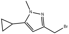 1H-Pyrazole, 3-(bromomethyl)-5-cyclopropyl-1-methyl- Struktur