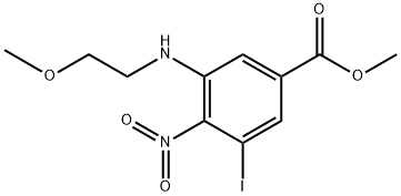 Benzoic acid, 3-iodo-5-[(2-methoxyethyl)amino]-4-nitro-, methyl ester Struktur