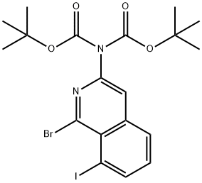 二叔丁基(1-溴-8-碘异喹啉-3-基)亚氨基二碳酸酯,2856022-87-0,结构式