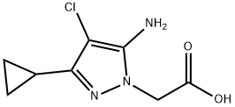 2-(5-氨基-4-氯-3-环丙基-1H-吡唑-1-基)乙酸, 2857081-49-1, 结构式