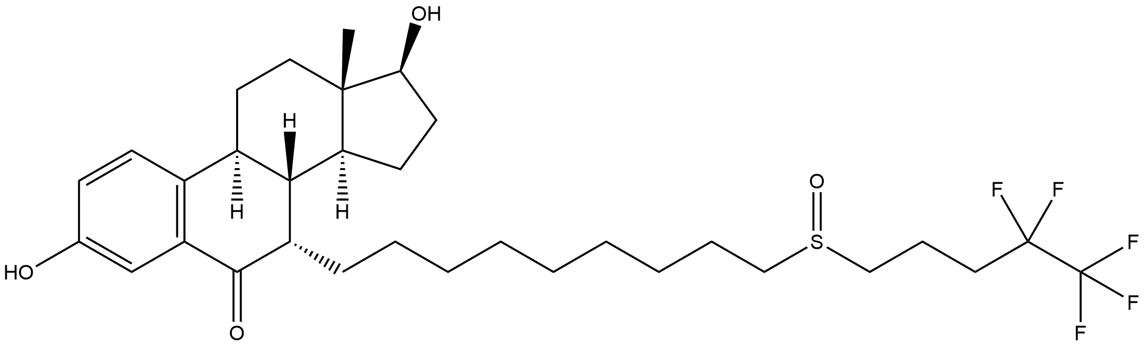 Estra-1,3,5(10)-trien-6-one, 3,17-dihydroxy-7-[9-[(4,4,5,5,5-pentafluoropentyl)sulfinyl]nonyl]-, (7α,17β)- Structure