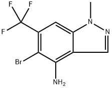5-溴-1-甲基-6-(三氟甲基)-1H-吲唑-4-胺, 2858645-99-3, 结构式