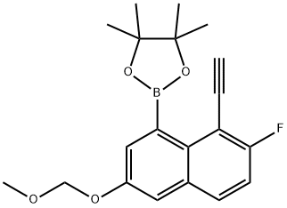 2-[8-乙炔基-7-氟-3-(甲氧基甲氧基)-1-萘基]-4,4,5,5-四甲基-1,3,2-二氧杂硼烷 结构式