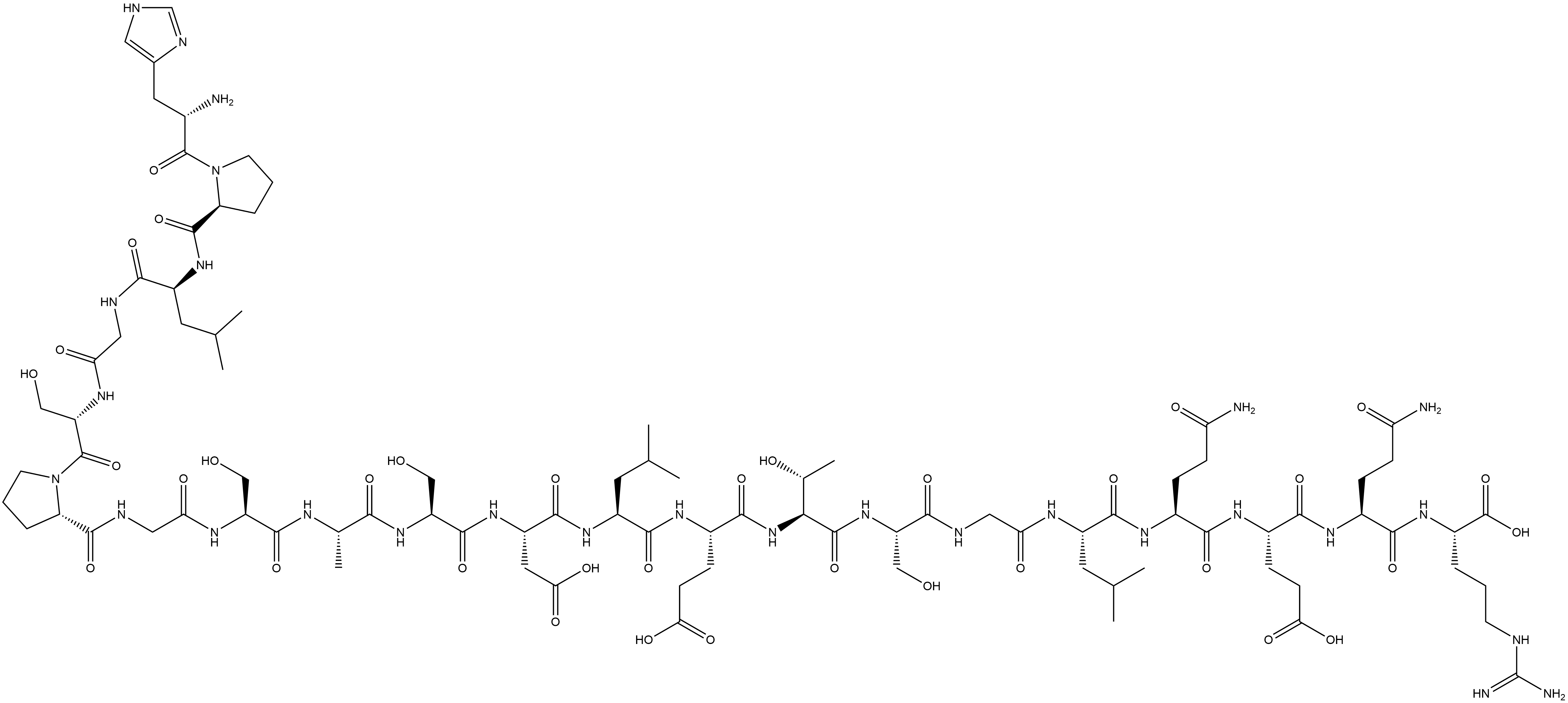 L-Arginine, L-histidyl-L-prolyl-L-leucylglycyl-L-seryl-L-prolylglycyl-L-seryl-L-alanyl-L-seryl-L-α-aspartyl-L-leucyl-L-α-glutamyl-L-threonyl-L-serylglycyl-L-leucyl-L-glutaminyl-L-α-glutamyl-L-glutaminyl- Struktur