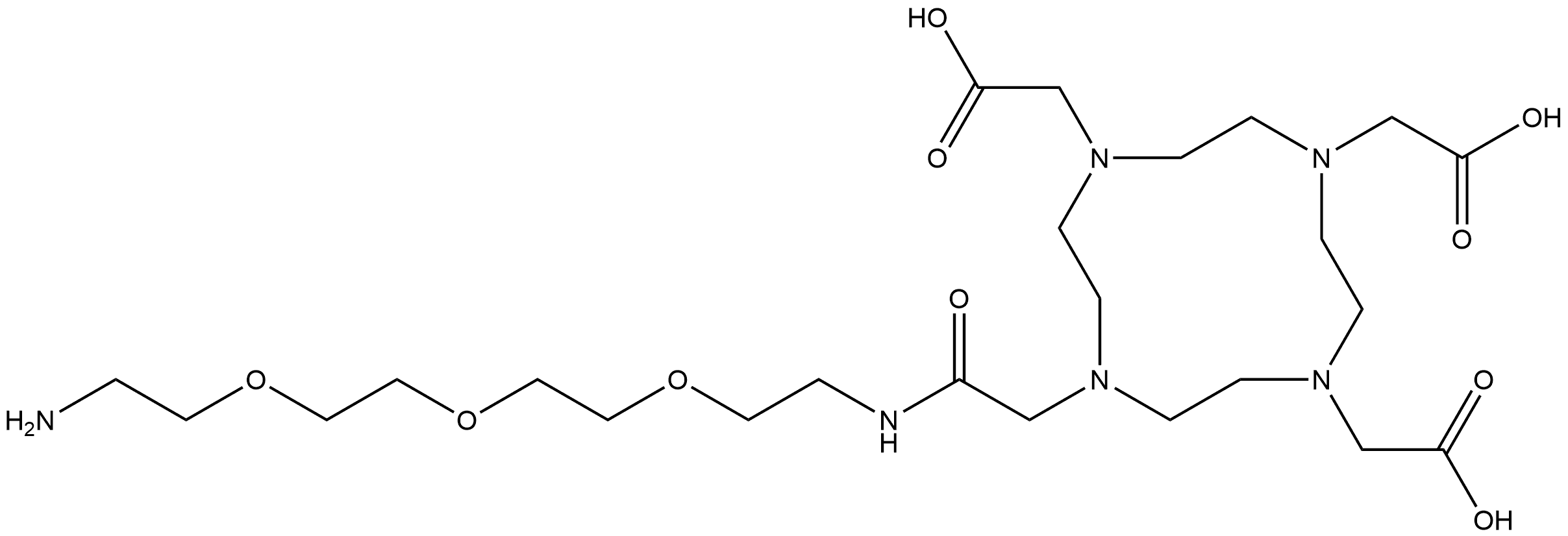 NH2-PEG3-DOTA 结构式