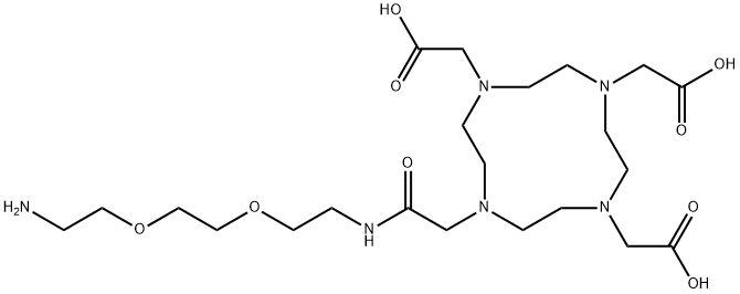 1,4,7,10-Tetraazacyclododecane-1,4,7-triacetic acid, 10-[2-[[2-[2-(2-aminoethoxy)ethoxy]ethyl]amino]-2-oxoethyl]- Structure