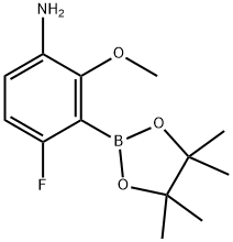 Benzenamine, 4-fluoro-2-methoxy-3-(4,4,5,5-tetramethyl-1,3,2-dioxaborolan-2-yl)- Struktur