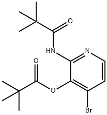 Propanoic acid, 2,2-dimethyl-, 4-bromo-2-[(2,2-dimethyl-1-oxopropyl)amino]-3-pyridinyl ester Structure