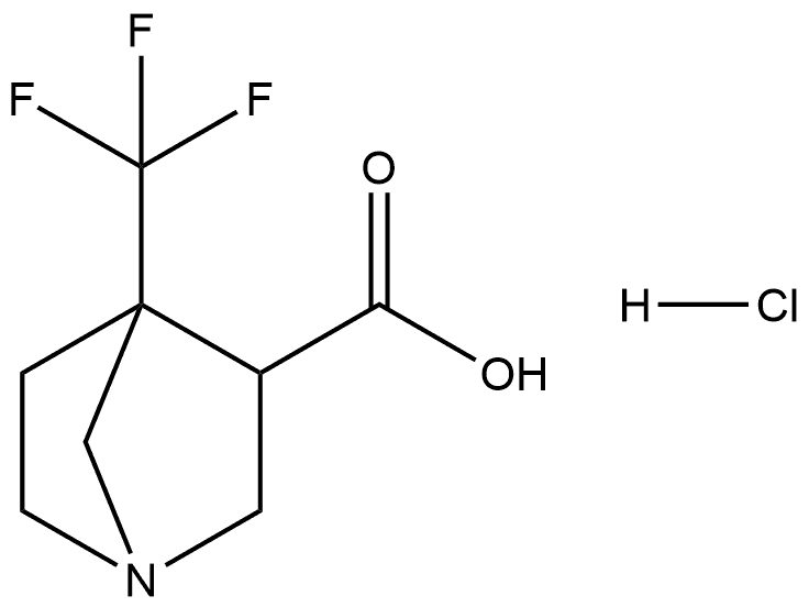 1-Azabicyclo[2.2.1]heptane-3-carboxylic acid, 4-(trifluoromethyl)-, hydrochloride (1:1) Struktur