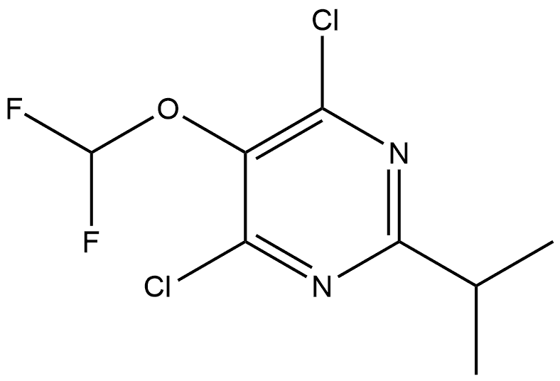 4,6-Dichloro-5-(difluoromethoxy)-2-(1-methylethyl)pyrimidine 化学構造式
