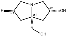 1H-Pyrrolizine-7a(5H)-methanol, 2-fluorotetrahydro-6-hydroxy-, (2R,6R,7aS)-rel- 化学構造式