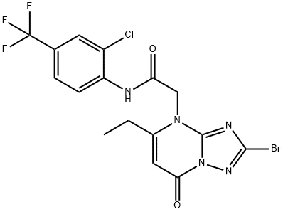 [1,2,4]Triazolo[1,5-a]pyrimidine-4(7H)-acetamide, 2-bromo-N-[2-chloro-4-(trifluoromethyl)phenyl]-5-ethyl-7-oxo- Structure