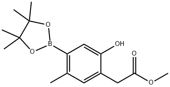 2-(2-羟基-5-甲基-4-(4,4,5,5-四甲基-1,3,2-二氧杂硼-2-基)苯基)乙酸甲酯, 2870647-61-1, 结构式