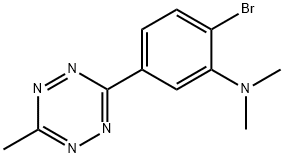 2-Bromo-N,N-dimethyl-5-(6-methyl-1,2,4,5-tetrazin-3-yl)benzenamine Struktur