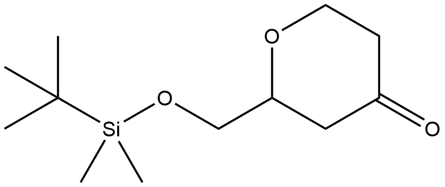 2-[[[(1,1-Dimethylethyl)dimethylsilyl]oxy]methyl]tetrahydro-4H-pyran-4-one 结构式