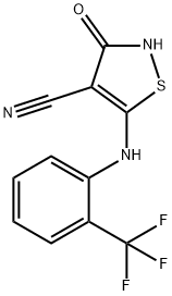 4-Isothiazolecarbonitrile, 2,3-dihydro-3-oxo-5-[[2-(trifluoromethyl)phenyl]amino]- Structure