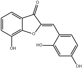 3(2H)-Benzofuranone, 2-[(2,4-dihydroxyphenyl)methylene]-7-hydroxy-, (2Z)- Struktur