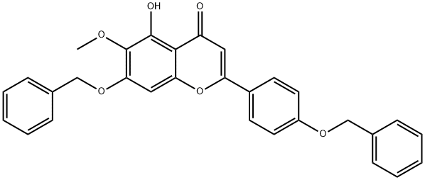 4H-1-Benzopyran-4-one, 5-hydroxy-6-methoxy-7-(phenylmethoxy)-2-[4-(phenylmethoxy)phenyl]- Structure