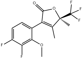 2(5H)-Furanone, 3-(3,4-difluoro-2-methoxyphenyl)-4,5-dimethyl-5-(trifluoromethyl)-, (5R)- Struktur