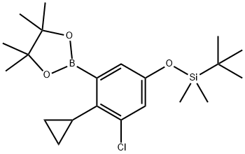 2-[3-Chloro-2-cyclopropyl-5-[[(1,1-dimethylethyl)dimethylsilyl]oxy]phenyl]-4,4,5,5-tetramethyl-1,3,2-dioxaborolane Structure