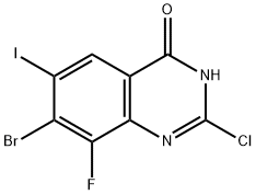 4(3H)-Quinazolinone, 7-bromo-2-chloro-8-fluoro-6-iodo- 化学構造式