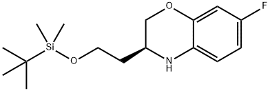 2H-1,4-Benzoxazine, 3-[2-[[(1,1-dimethylethyl)dimethylsilyl]oxy]ethyl]-7-fluoro-3,4-dihydro-, (3S)- 化学構造式
