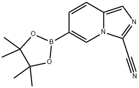 6-(4,4,5,5-四甲基-1,3,2-二氧硼杂环戊烷-2-基)咪唑并[1,5-A]吡啶-3-腈,2883045-00-7,结构式