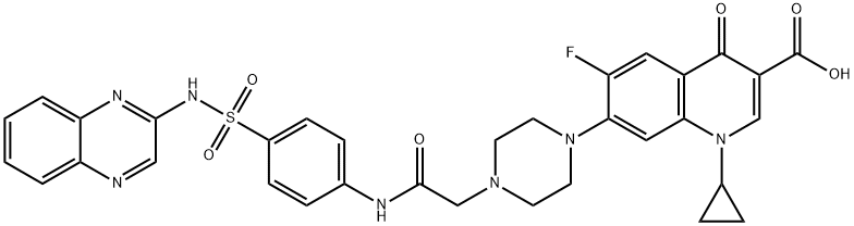 2883403-36-7 1-Cyclopropyl-6-fluoro-1,4-dihydro-4-oxo-7-[4-[2-oxo-2-[[4-[(2-quinoxalinylamino)sulfonyl]phenyl]amino]ethyl]-1-piperazinyl]-3-quinolinecarboxylic acid