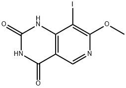 Pyrido[4,3-d]pyrimidine-2,4(1H,3H)-dione, 8-iodo-7-methoxy- Structure