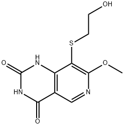 Pyrido[4,3-d]pyrimidine-2,4(1H,3H)-dione, 8-[(2-hydroxyethyl)thio]-7-methoxy- Struktur