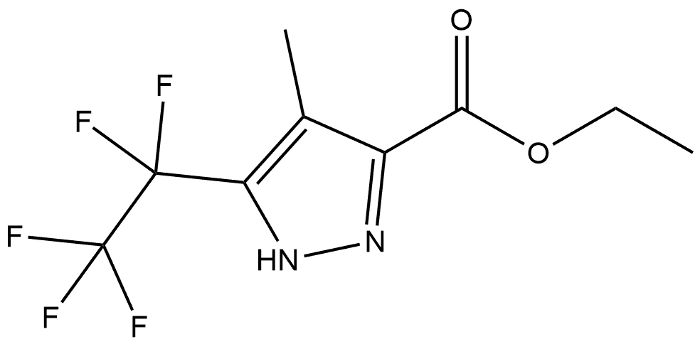 Ethyl 4-methyl-5-(1,1,2,2,2-pentafluoroethyl)-1H-pyrazole-3-carboxylate Struktur