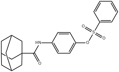 4-(金刚烷-1-甲酰胺基)苯基 苯磺酸酯 结构式